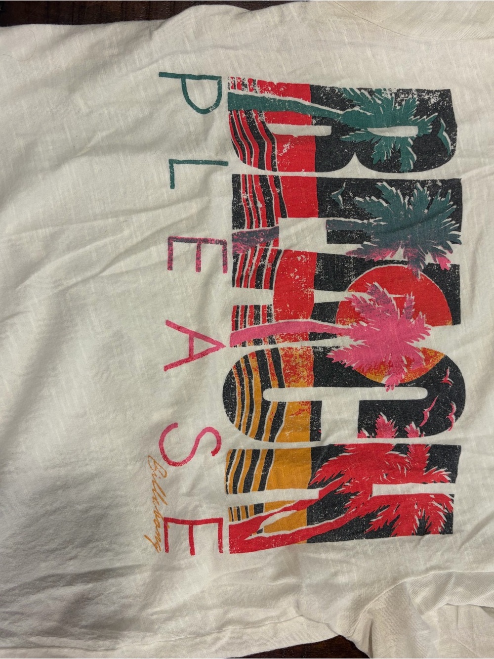 Billabong White Kids Tee with Multicolor Tropical Print